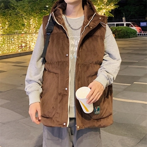 冬款加棉加厚连帽棉服宽松马甲背心棉衣外套男士 8130-P95控价118图片