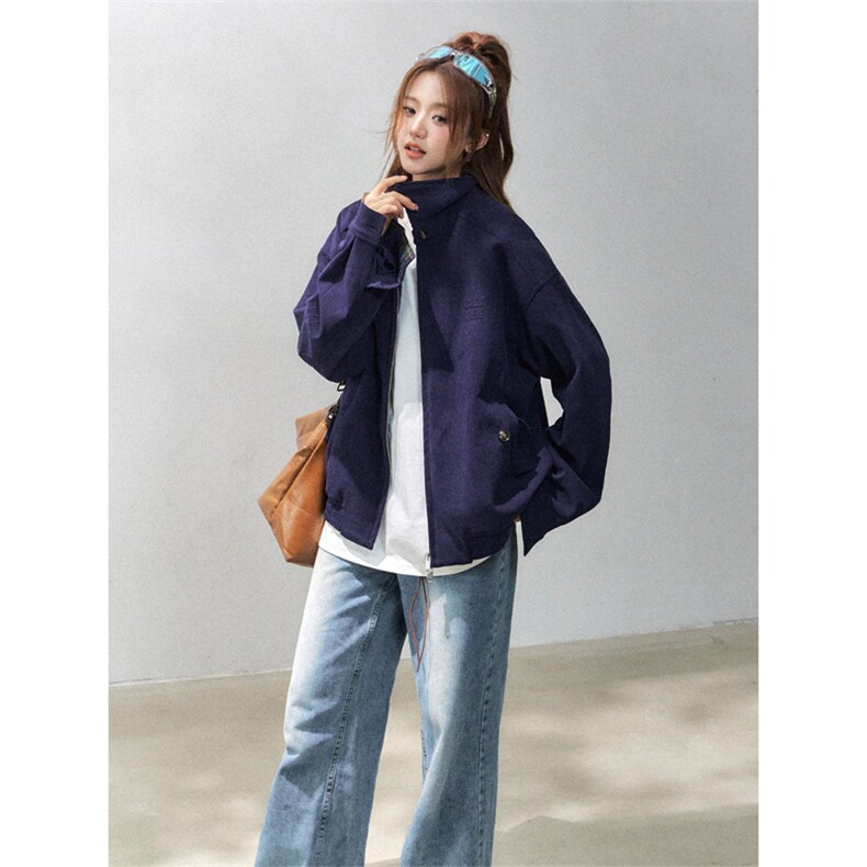 网图有货美式复古灯芯绒哈灵顿夹克男女简约工装外套A900-P78，男装夹克，星座1505