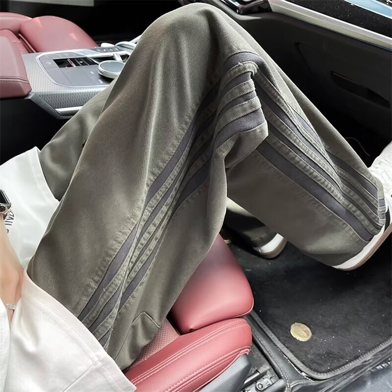 条纹裤子男夏季薄款美式高街直筒工装裤运动休闲长裤K5002,男装工装外套,星座1116A-1（原606A）