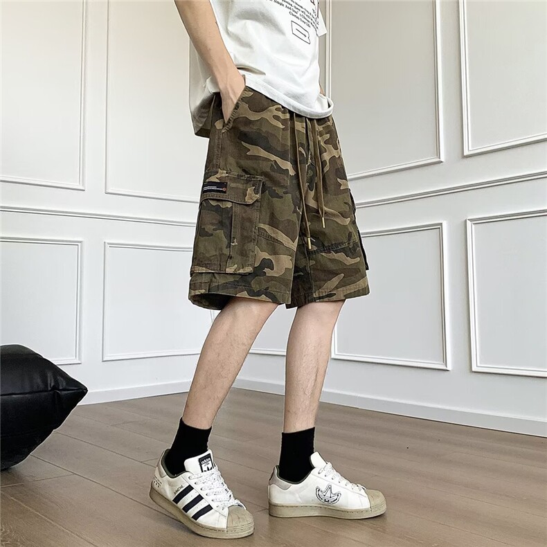 夏季大口袋迷彩工装短裤男美式复古宽松休闲百搭五分裤K6548-P39,男装休闲裤,星座412-2