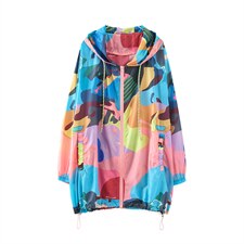 2025夏季新款迷彩印花防晒衣女中长款欧货宽松大码轻薄透气开衫潮，女装防晒衣，可可小西