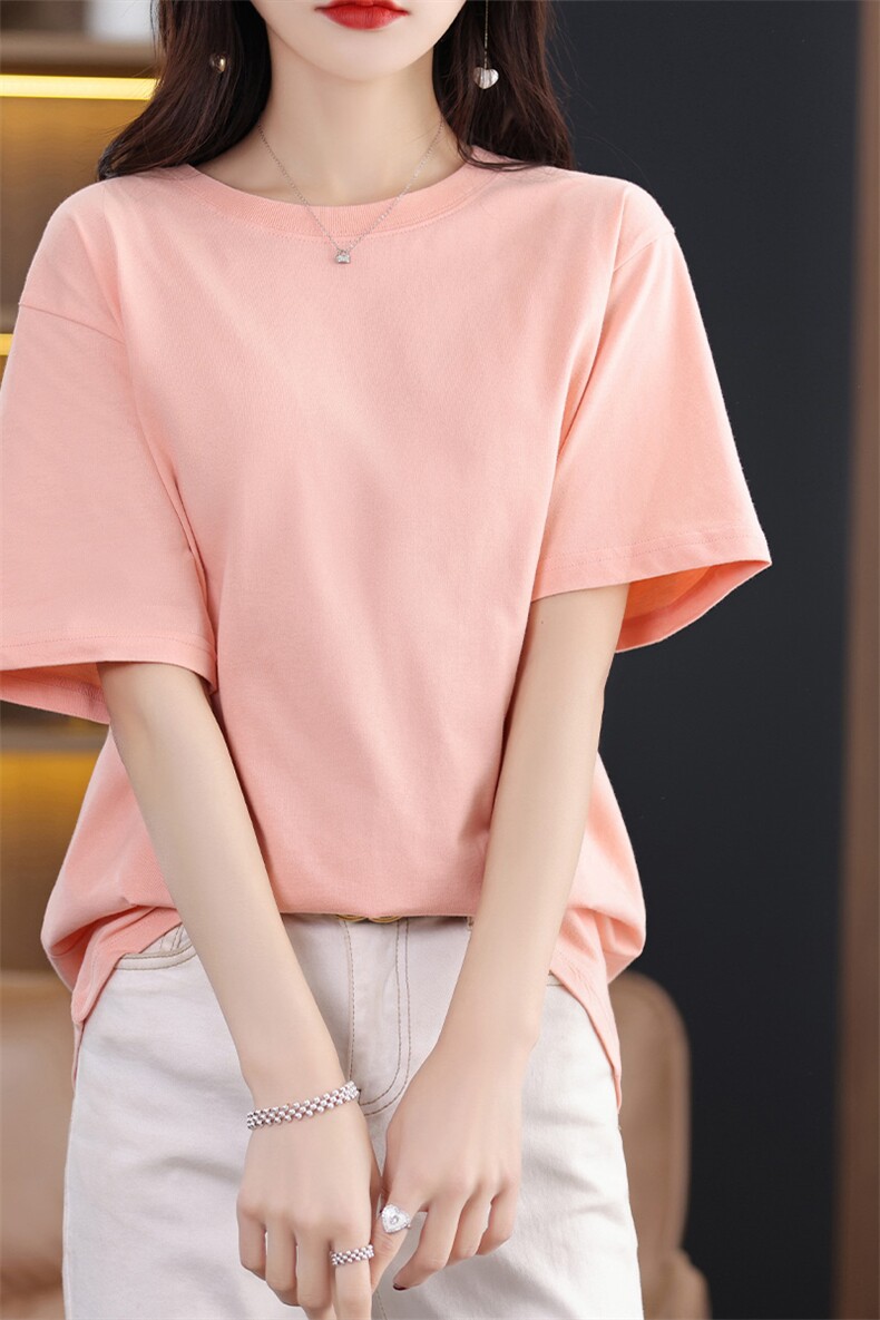 丝光纯棉短袖t恤女夏装2025年新款潮牌潮流上衣服,女装T恤,赛冬羊绒