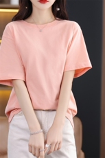 丝光纯棉短袖t恤女夏装2025年新款潮牌潮流上衣服，女装T恤，赛冬羊绒