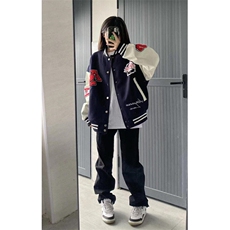 美式街头学院风字母棒球服女冬季开衫外套夹克上衣潮JK150，男装夹克，星座1116A（原606A-3）