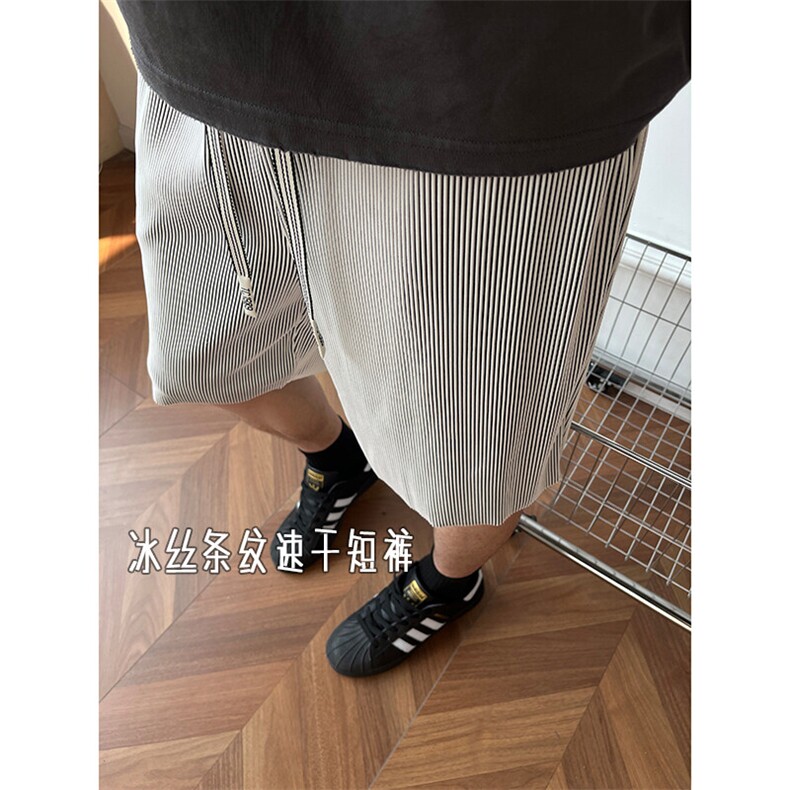 A178男女同款冰丝条速干短裤休闲夏季外穿宽松休闲裤DK159-P20,男装休闲裤,电商A178