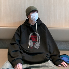 新款港风华棉得物抖音直播高品质宽松男休闲连帽卫衣W5216P40，男装卫衣，电商C408-1(原B339-1)