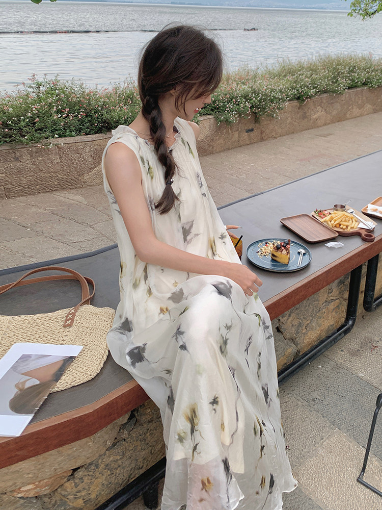 花色连衣裙2893款P110K198,女装连衣裙,诺蝶