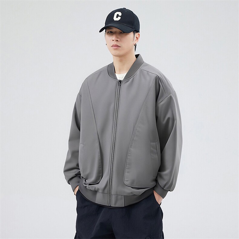 户外夹克男棒球领纯色上衣冲锋衣外套DSA157B-JK7869-P70图片