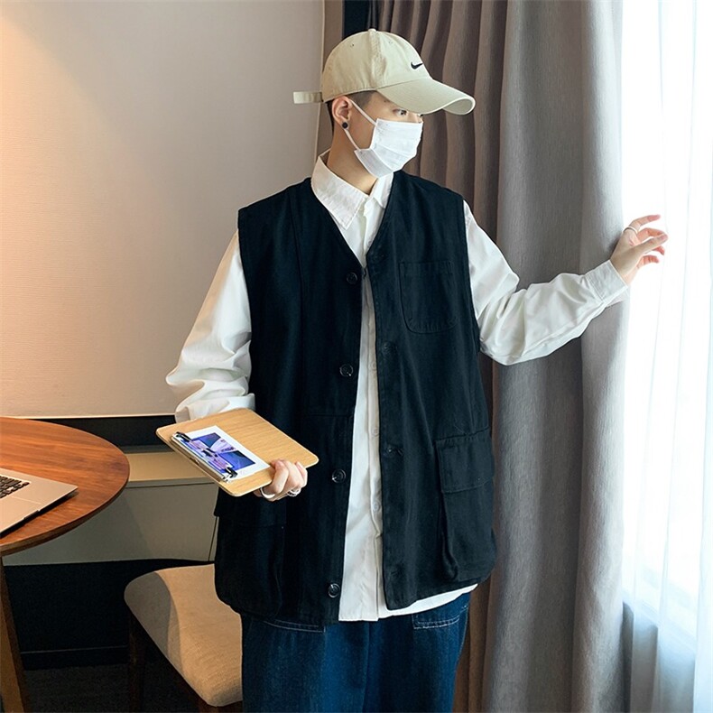 工装外套男春秋ins潮流复古背心工装坎肩vintage夹克马甲MM23P28,男装背心/马甲,星座1013-5