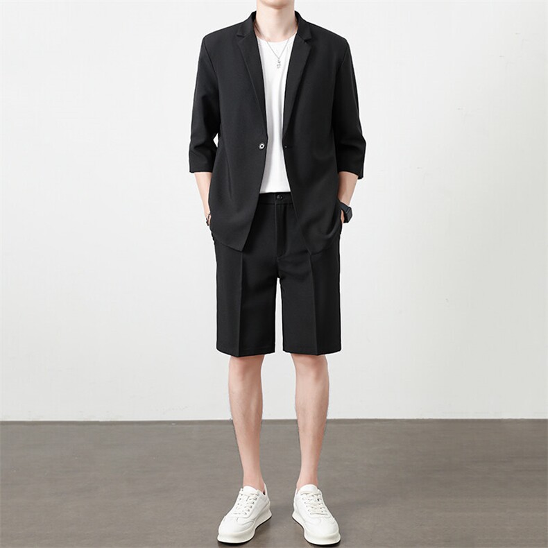 TW050-P95夏季时尚男士短袖西服短裤两件套装纯色礼服,男装西服,星座507A（原星座306B-2）
