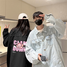牛仔夹克男大码牛仔外套男茄克NJ77318-P60加绒款-P75，男装夹克，电商A040