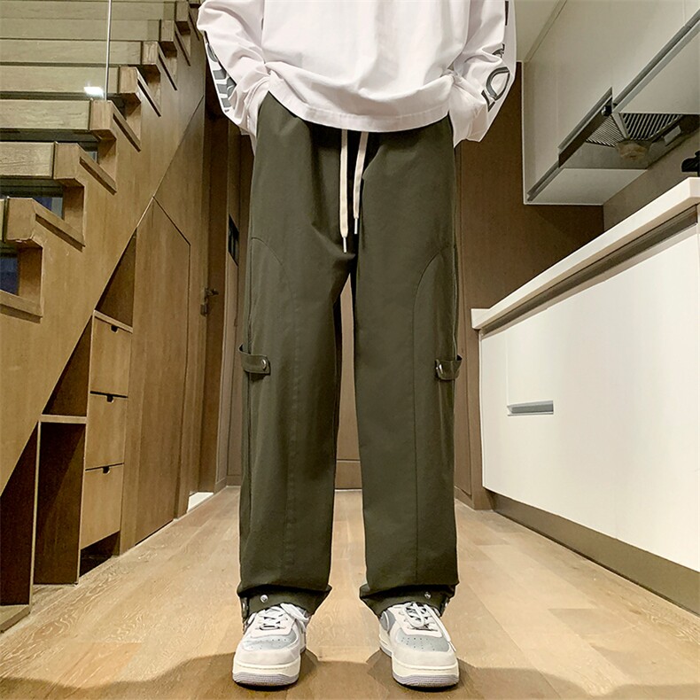 24春款港风工装纽扣拉链裤休闲裤束脚裤男KP212P55,男装休闲裤,星座1204-3