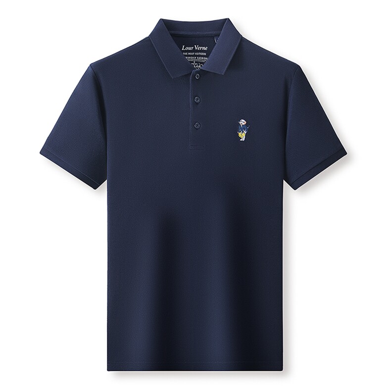 夏季高端纯棉Polo衫男短袖T恤中青年休闲时尚翻领刺绣半袖上衣潮,男装Polo衫,电商B212（原钱塘6029）