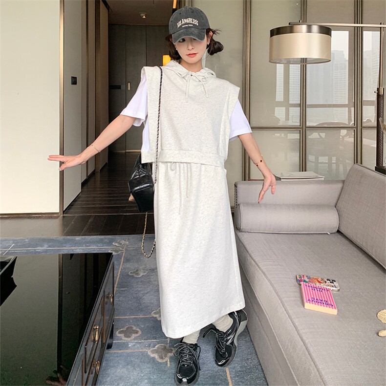 【新款已出货】休闲时尚假两件套装裙2C052-T88-P125-K178,女装套装/套裙,2C052
