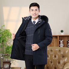 现货全中老年羽绒服男外套加厚时尚羽绒服工作服爸爸装yr238-P210，男装羽绒服，星座1210A