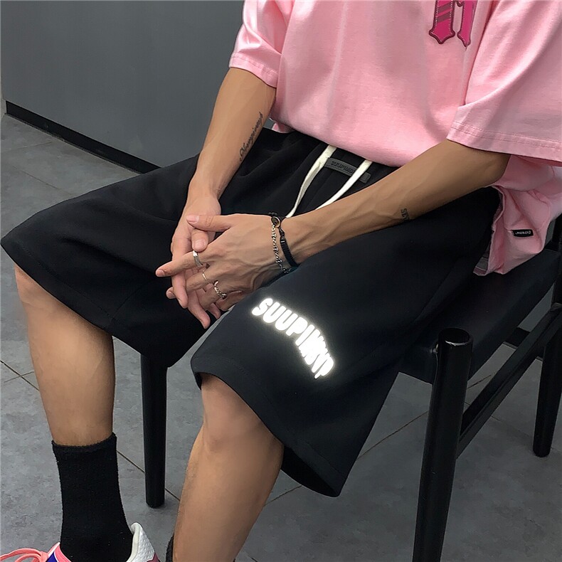 403-DK01-特P35华棉320克高品质发光印花大码短裤男运动卫裤,男装休闲裤,星座403（原603-1）