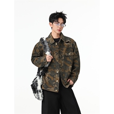 水洗牛仔外套男款春季美式痞帅上衣服宽松休闲工装夹克JK1318-P80，男装工装外套，星座1103-3