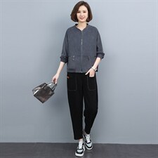 2021秋装新款休闲舒适女装套装时尚百搭显瘦两件套，女装套装/套裙，悦见她