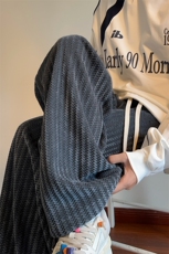 重磅肌理感提花休闲裤子男秋季潮牌美式复古宽松垂感直筒阔腿长裤，男装休闲裤，电商A022
