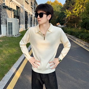 店主风小伙男士秋冬半拉链翻领纯色毛衣打底衫301A-1/M85/P58图片