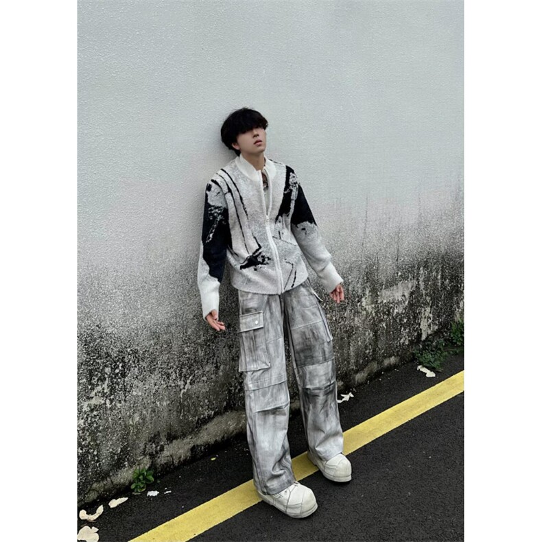 【有货】cleanfit撞色毛衣男秋冬高级痞帅开衫针织衫B06LL-特P68,男装针织衫/毛衣,星座1007（原301D）