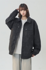 PU皮工装翻领夹克2025秋季痞帅潮流二开外套XZ301b-2-JK2591P75，男装夹克，星座301B-2（原A443-1）