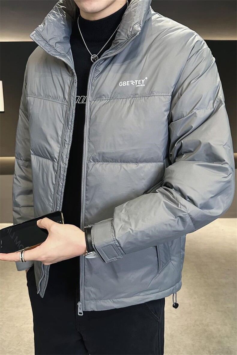 2025数据男士冬季羽绒服立领百搭鸭绒保暖青年夹克外套,男装夹克,电商A225