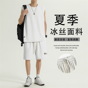 无袖t恤夏季薄款休闲速干运动套装背心短裤两件套TZ85-特批68图片