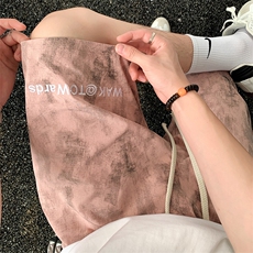 潮版夏季薄款运动四五分裤高街刺绣休闲宽松中裤男201-2K70P28，男装牛仔裤，星座201-2