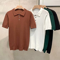 925#自家图P38polo衫M-3XL黑色白色绿色棕色，男装针织衫/毛衣，星座506
