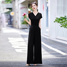 【喜妙】2025气质高级感通勤短袖收腰绑带修身紫色连衣裙女D1305，女装连体裤，布芭啦