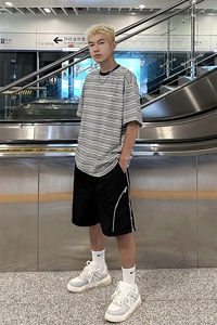 B221 美式ins高街暗黑小众拉链休闲短裤五分裤 LK23058-P55 控78图片