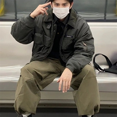 户外设计感飞行员外套男装宽松机车服工装夹克棒球服W6806-P67，男装夹克，星座412-3