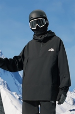 大码户外中性防水滑雪服男女加绒内里时尚套头外套M79-P120控178，女装短外套，电商A001