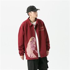 【】A003-HJ5122-P65少女印花翻领夹克无影墙控价88元，男装夹克，电商A003