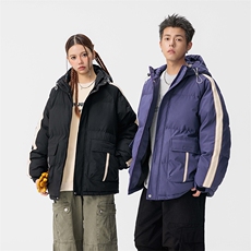 韩版潮牌宽松织带连帽情侣工装棉衣A161-MY8053，男装棉衣，电商A161