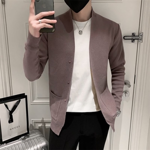 春季新款毛衣男开衫男外套个性针织衫帅气外穿披风 S303图片