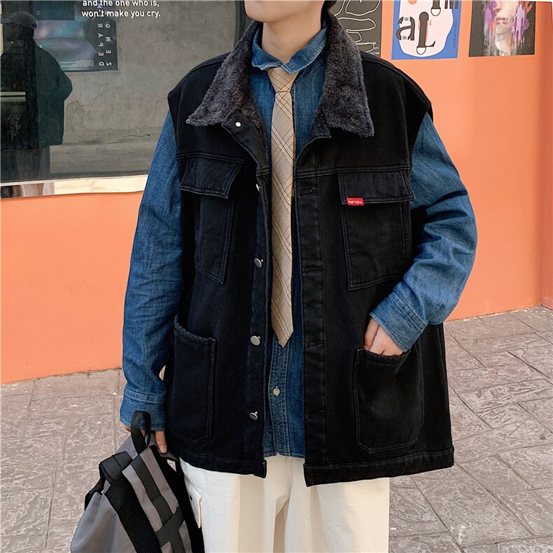 MJ208J-p68-限价98M-5XL加绒羊羔绒毛毯平铺牛仔马甲工装ins,男装工装外套,星座116