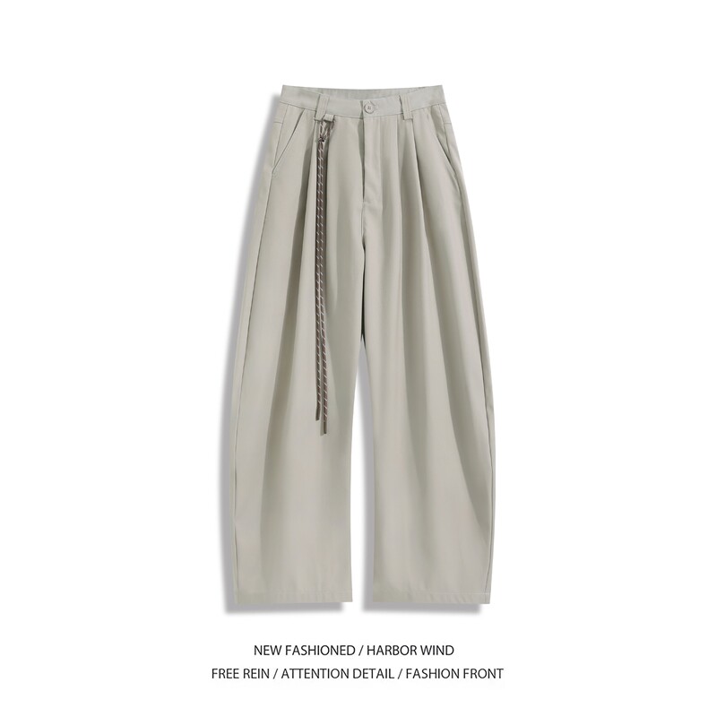 夏季新款纯色垂感绳子搭配设计感休闲西裤B315-K25461-特p40控78，男装西裤，电商B315