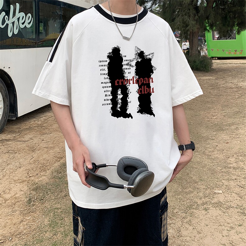 量大优供抖音视频支持得物品质配合二开美式三条杠短袖t恤ZD157,男装T恤,电商A486