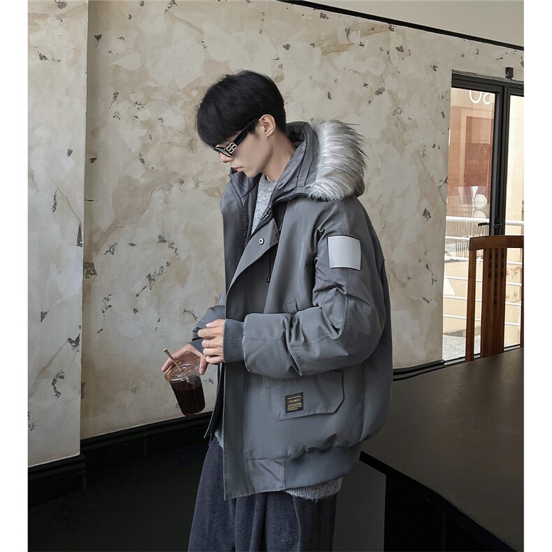 港风连帽可脱卸毛领工装棉衣男大码潮流棉衣男MY77917P138控198，男装棉衣，星座227-7