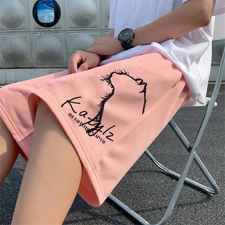 夏季2025新款卡通短裤潮流微弹免烫休闲裤男女 XZ201-2 K33  P25图片