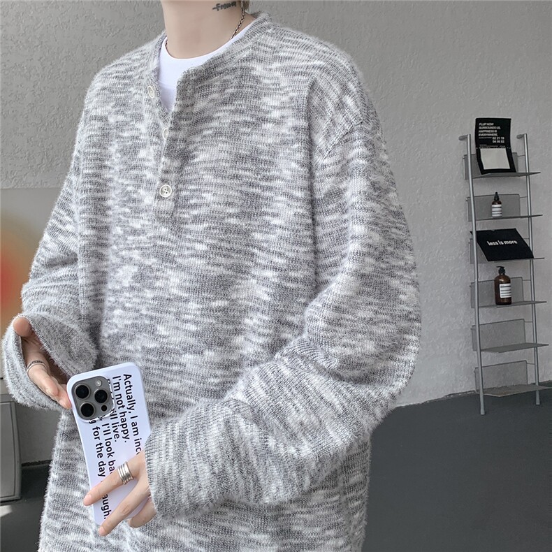WY5541-P38特大码情侣彩色亨利领长袖卫衣建议零88,男装卫衣,电商D232
