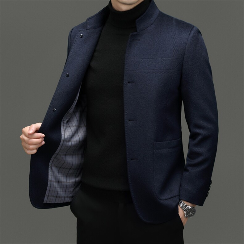 CKYC307钱塘2020-2商务休闲百搭新款冬季中年男士毛呢外套P335,男装毛呢大衣,钱塘207-2