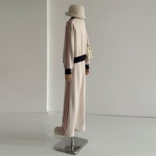 时尚减龄女春季气质休闲套装高级感竖纹立领开衫外套阔腿裤两件套图片