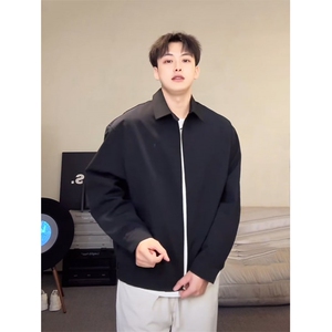 ins慵懒外套男装2025春秋季开衫夹克宽松上衣运动服百搭W6712-P68图片