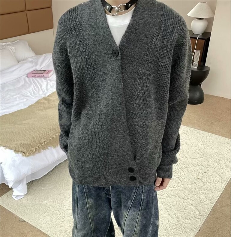 新中式斜门襟针织衫道袍毛衣男秋季慵懒高级感老钱风穿搭开衫外套,男装针织衫/毛衣,星座218-1（原230）