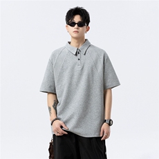 黑色正肩翻领短袖夏季太空棉POLO衫百搭半袖男装T恤网图TX54-p38，男装T恤，星座302B