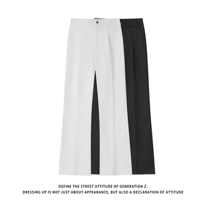 白底-时尚百搭简约休闲通勤西裤长裤男 9122-P40图片