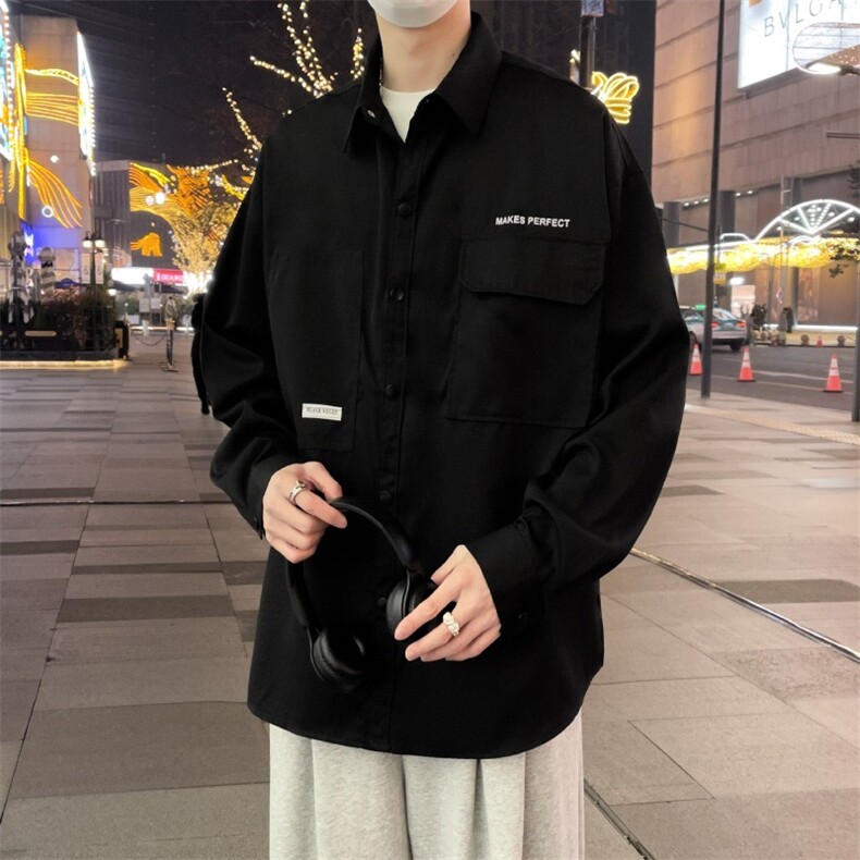 长袖衬衫男春秋季新款外套夏季日系衬衣青少年J2248,男装夹克,星座1116A-1（原606A）
